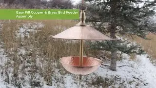 Easy Fill Copper and Brass Bird Feeder Assembly