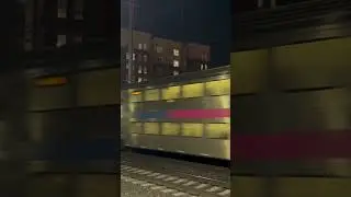 NJT multilevel express train passing local at North Elizabeth