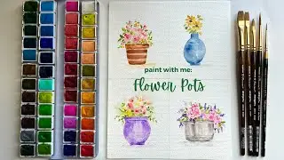 Painting tutorials | Flower pots with Shader Brush | Artwork | Learn to easy drawing #youtubevideo