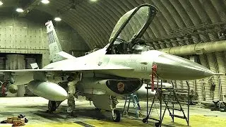 F-16 Launch & Munitions Load At Osan Air Base