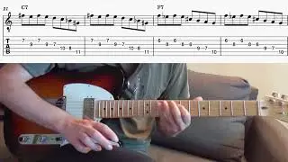 Guitar lesson/ licks with notation and tab.4 hacks for improvising  over the rhythm changes bridge.