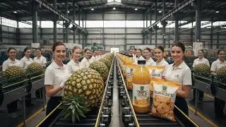 Modern Pineapple Juice Mass Production: Inside a Massive Pineapple Factory