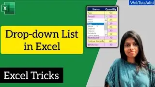 Drop-down list in Excel | Excel Tricks #excel #exceltips #webtutsaditi #shorts #short #shortvideo