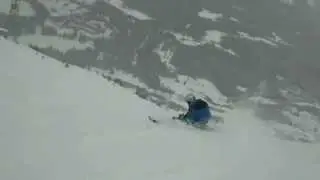 Andrew kurka's mono skiing video of North Face Alaska, Double black diamond skiing.
