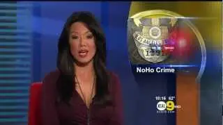 Sharon Tay 2012/10/10 KCAL9 HD: Burgundy dress