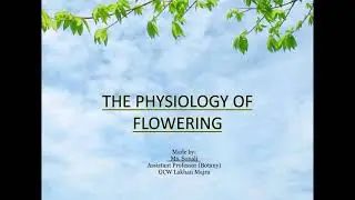The Physiology of Flowering: Photoperiodism & Vernalization