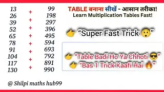 Table बनाना सीखे -आसान तरीका ! / Learn multiplication tables fast 😯 l super fast trick 🤯