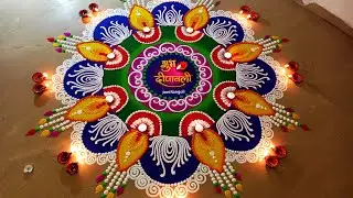 Sanskarbharti rangoli for Diwali. Big , colourful and creative rangoli for Diwali