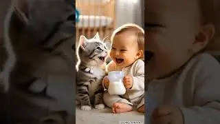 LUCU BANGET !!  Kucing tertawa ngakak gara-gara bayi kentut #cat #funny #masukberanda #viral #shorts