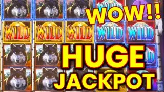 MASSIVE JACKPOT ON WOLF RUN GOLD! WOLFIES LOVE ME! LIVE HIGH LIMIT SLOT PLAY IN THE CASINO