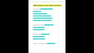 ABG Analysis Latest Update Graded A110