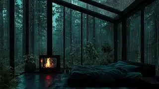 Calming Night Rain in a Dark Bedroom (No Ads) | Peaceful Sounds for Deep Sleep & Relax