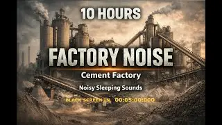 10 Hours Cement Factory Noise for Deep Sleep | Industrial Factory Sounds BLACK SCREEN
