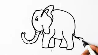 How to draw elephant easy | elephant drawing