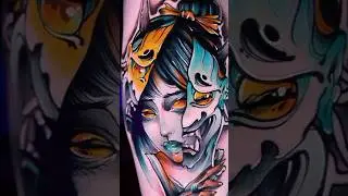 NEOJAPANESE DEMONGIRL by @cloudmitry 👺#tattoomoscow #tattoo #tattooartist #татуировка #татумастер