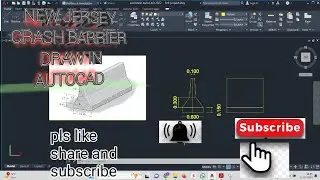 new jersey crash barrier draw in AutoCAD #viral #construction #trending