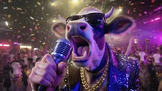 Funny Dancing Cow DJ Party 2025  Epic Cow Disco, Dancing Cows, Funny Cow Sounds, Groovy Farm DJ Mix