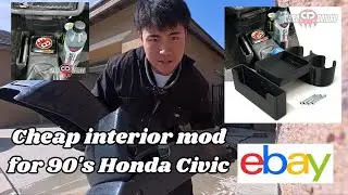 Cheap interior mod! Ebay cup holder! S2EP2 Civic Build