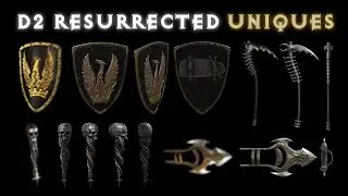 Diablo 2 Resurrected 50 Uniques Item Model Viewing (Mostly Normal & Exceptional Items)