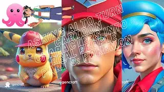 ASKING AI TO MAKE CARTOONS INTO REAL PEOPLE PT 8: POK&Eacute;MON #ai #gencraft #pokemon