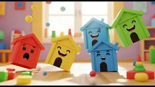 Four Little Toy Huts Stack Stack Stack | Nursery Rhymes for Kids & Baby Songs