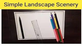 Scenery Drawing / Simple Landscape Scenery Drawing / How to Draw Beautiful Landscape Scenery Easy
