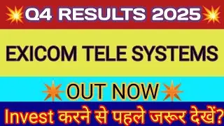 Exicom Tele Systems Q4 Results 2025🔴Exicom Result🔴Exicom Tele Systems Share Latest News🔴Exicom Share