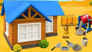 DIY Mini Brick House Construction with Cement Mixer and Tools | Fun Construction Science Project