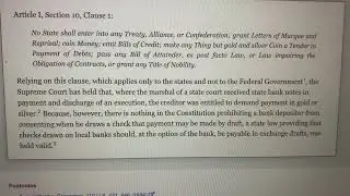 Debunking Gold/Silver Being Constitutional Money