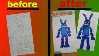 How to draw a fnaf Character (bonnie the bunny) #shorts #fnaf2