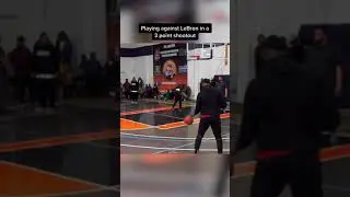 High schooler goes against LeBron in 3-point competition 🏀  | #shorts