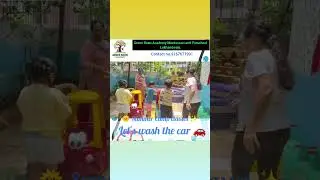 Summer camp🌞Let's wash the car 🚗 together.Today our kids became car cleaners at GBA Montessori.