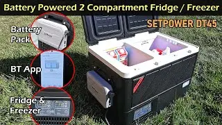 Battery Powered 2 Compartment Portable Fridge & Freezer | SetPower DT45
