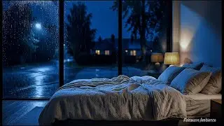 Cozy Bedroom Rain at Night 🌧️ | Deep Sleep & Relaxing Rain Sounds (No Thunder)