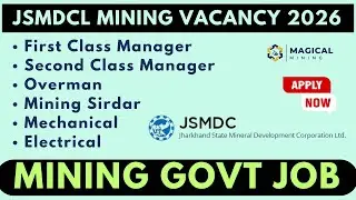 Govt Mining Job 2026 🔥 JSMDCL Vacancy | Salary ₹75,000 | Interview Based