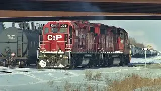 EMD GP38-2's Work CP Light Engine Move Around Ellerslie On The CP Leduc Sub In Edmonton AB