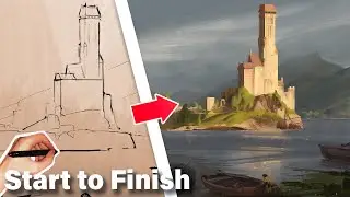 An Easy Guide To Environment Painting  ( Digital Art Tutorial Photoshop )