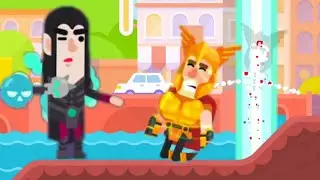 Bowmasters DARK MAGE vs THOR killed ultimate gameplay