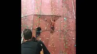 Climbing the intermediate course.
