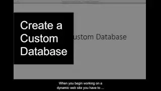 Creating a Custom Database