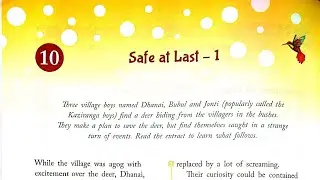 Safe At Last 1 Story In Hindi | By Arup Kumar Dutta | Focus English Class 6 | Chapter 10 | Part 1
