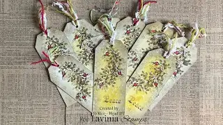 Праздничная бирка от Джо Райс #laviniastamps #бирки #рождество