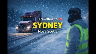 🇨🇦Night Drive to Sydney, Nova Scotia 🌨️ | Snowstorm + Trailer Tire Puncture
