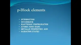 p-Block elements#Lecture 1# Group 15 Elements Introduction