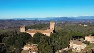Toscana, Chianti, Montespertoli. Castello di Poppiano, Castello Montegufoni, Borgo Brugnano
