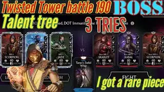 Twisted Tower battle 199 boss  in 3 tries plus talent tree  end of the video