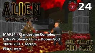 Doom II: Alien Vendetta - MAP24 (Clandestine Complex) - Ultra-Violence / I'm a Doom-God 100%