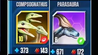Jurassic World The Game \ Battle Stage 26 / COMPSOGNATHUS VS PARASAURA |