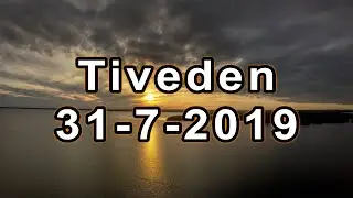 Beautiful sunset lake Unden (Tived) in Sweden captured with a drone