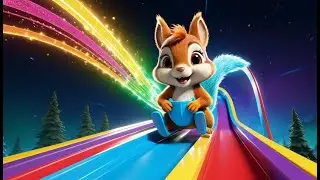 Sparkle Squirrel and the Rainbow Slide | Colorful Adventure Song for Kids | Fun Slide Rhyme